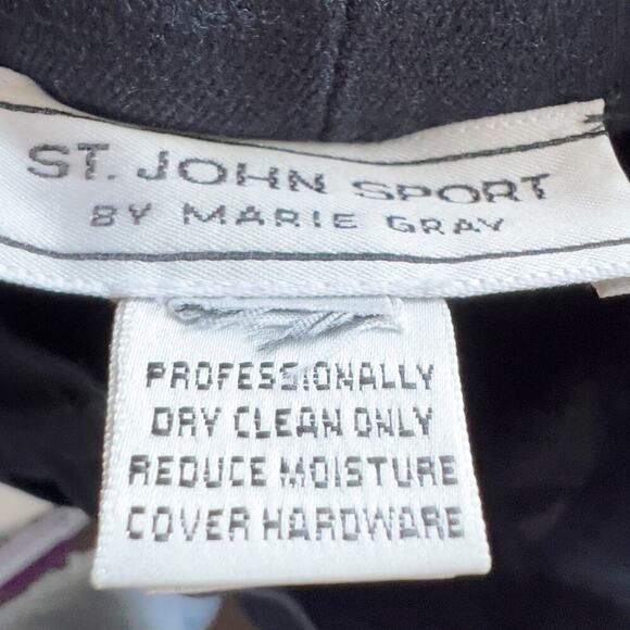 St John Sport Pants Stretch Chino High Rise Black Gold 6 Basic Office Staple - Picture 4 of 6